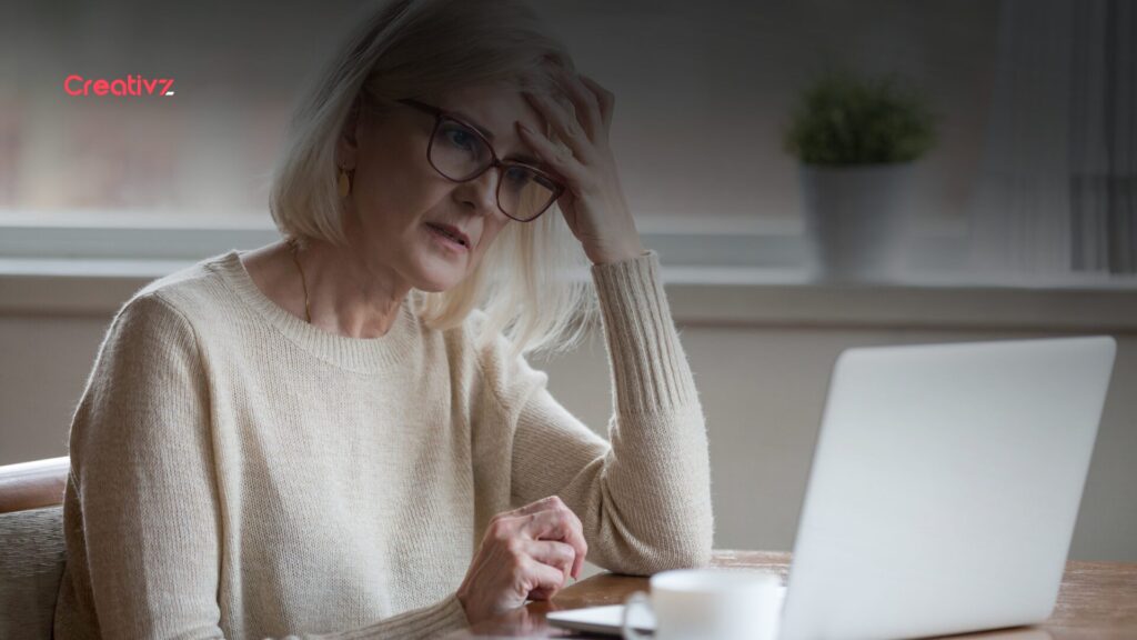 confused founder looking at the analytics dashboard showing stable website traffic but declining conversion rates in a B2B growth context