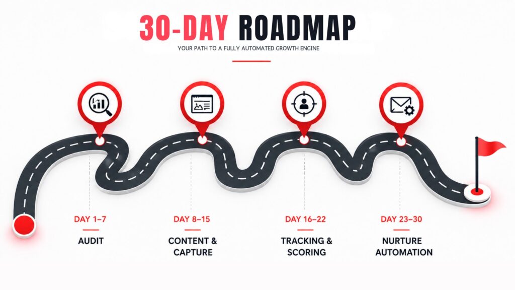 Four-week implementation roadmap for building a micro-conversion system.​